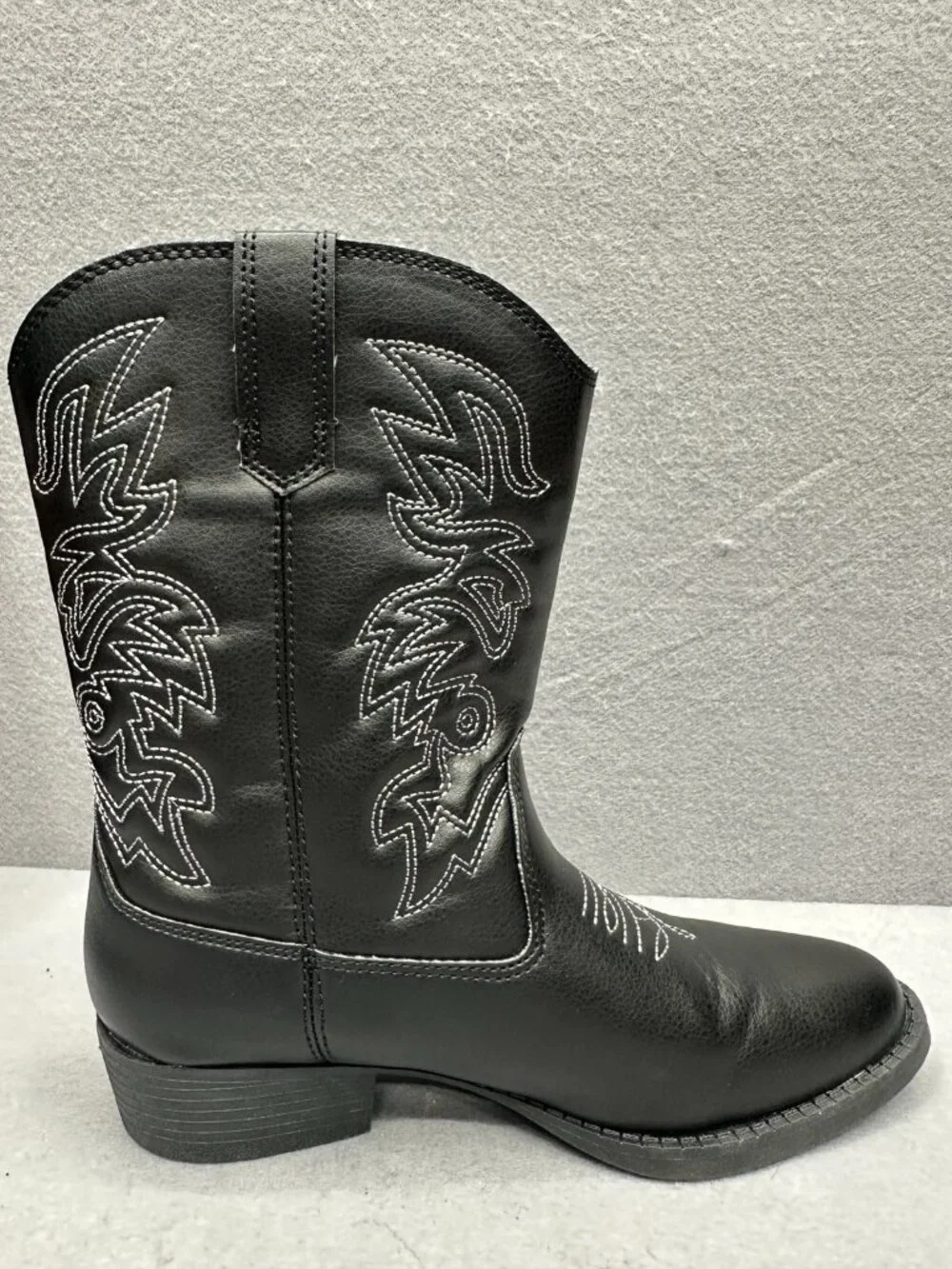 Deer Stags Cowboy Boots Kids 4 M Black Rodeo Western Country Equestrian Ranch